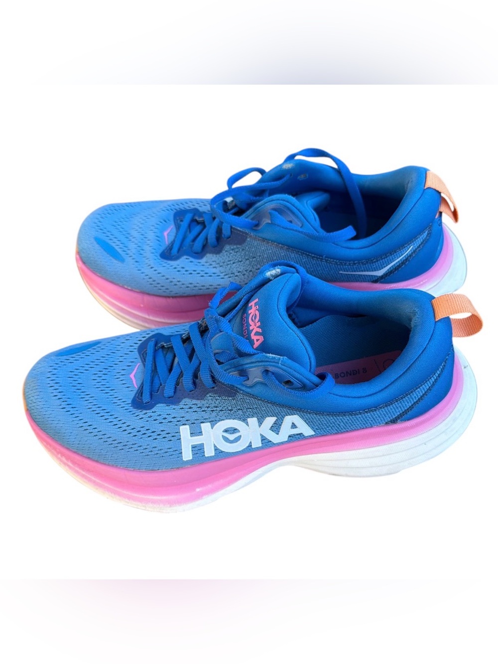 Hoka Women's Blue Running Shoes with Pink Accent - Picture 2 of 6